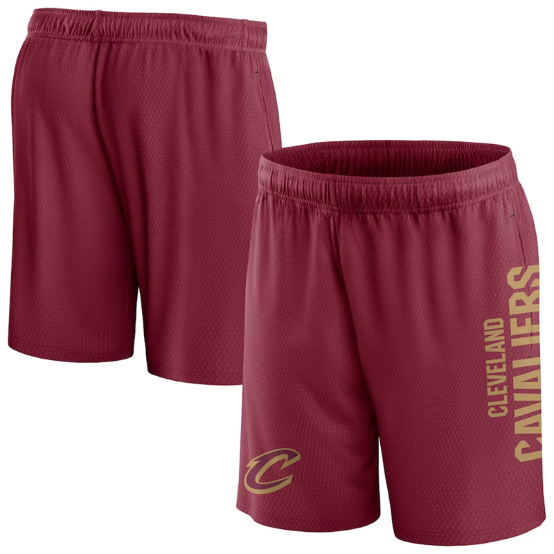 Men's Cleveland Cavaliers Wine Post Up Mesh Shorts(Run Small)